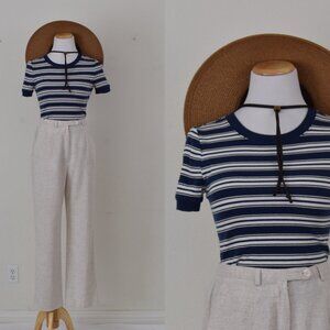 J.Crew Women's Size S Striped Ribbed T shirt